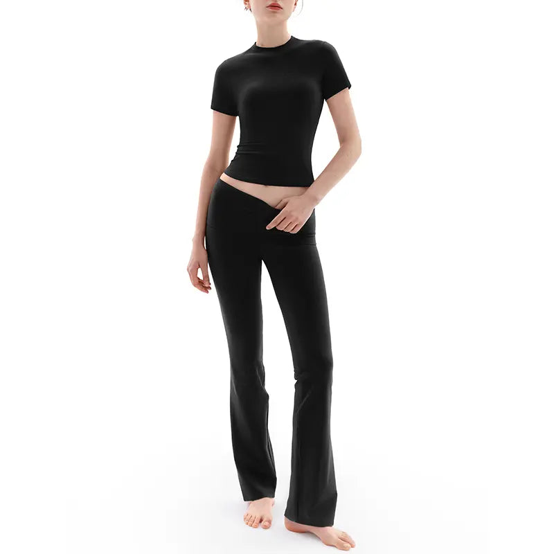 PUMIEY Women's Lounge Set - Chic Pajama & Flare Pants