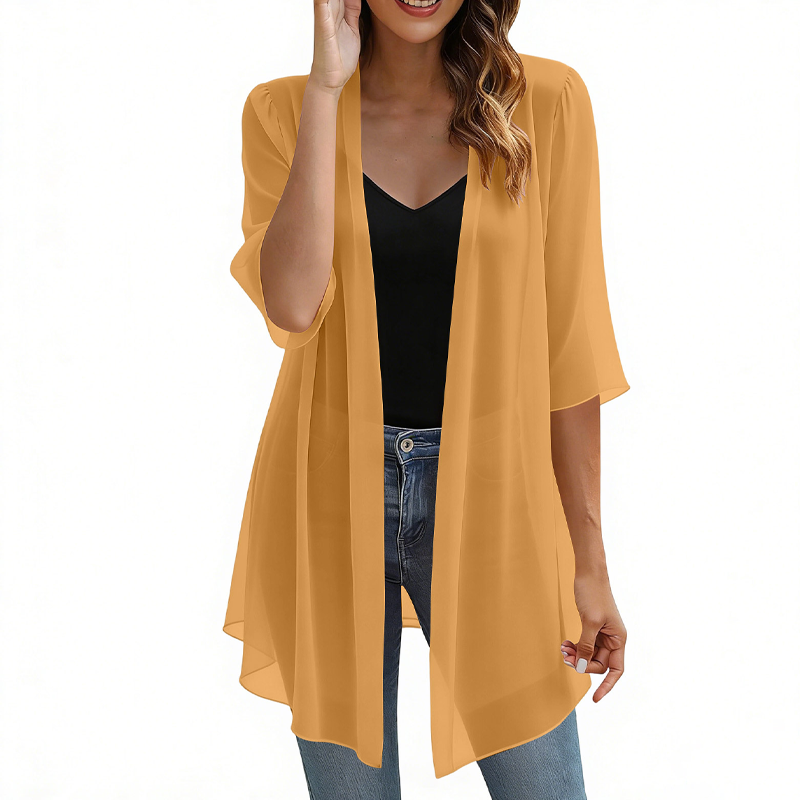 🌺Chiffon bodysuit paired with cardigan