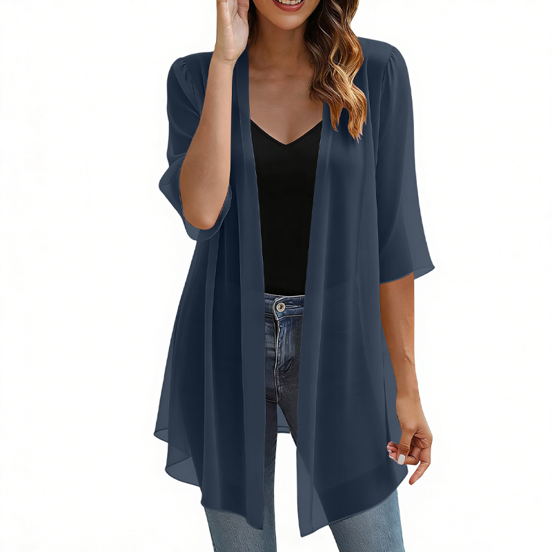 🌺Chiffon bodysuit paired with cardigan